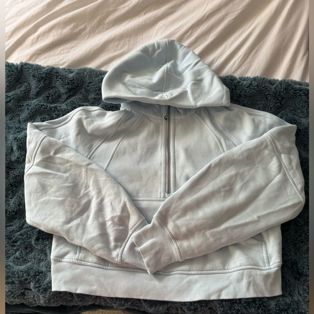 Pastel Blue Lululemon Scuba Half-Zip Hoodie